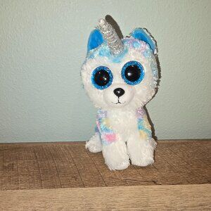 Ty Beanie Boo Helena Husky Unicorn Stuffed Animal Plush